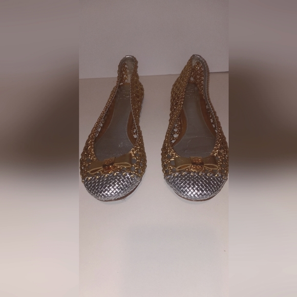 Tory Burch silver and gold flats - Picture 1 of 8